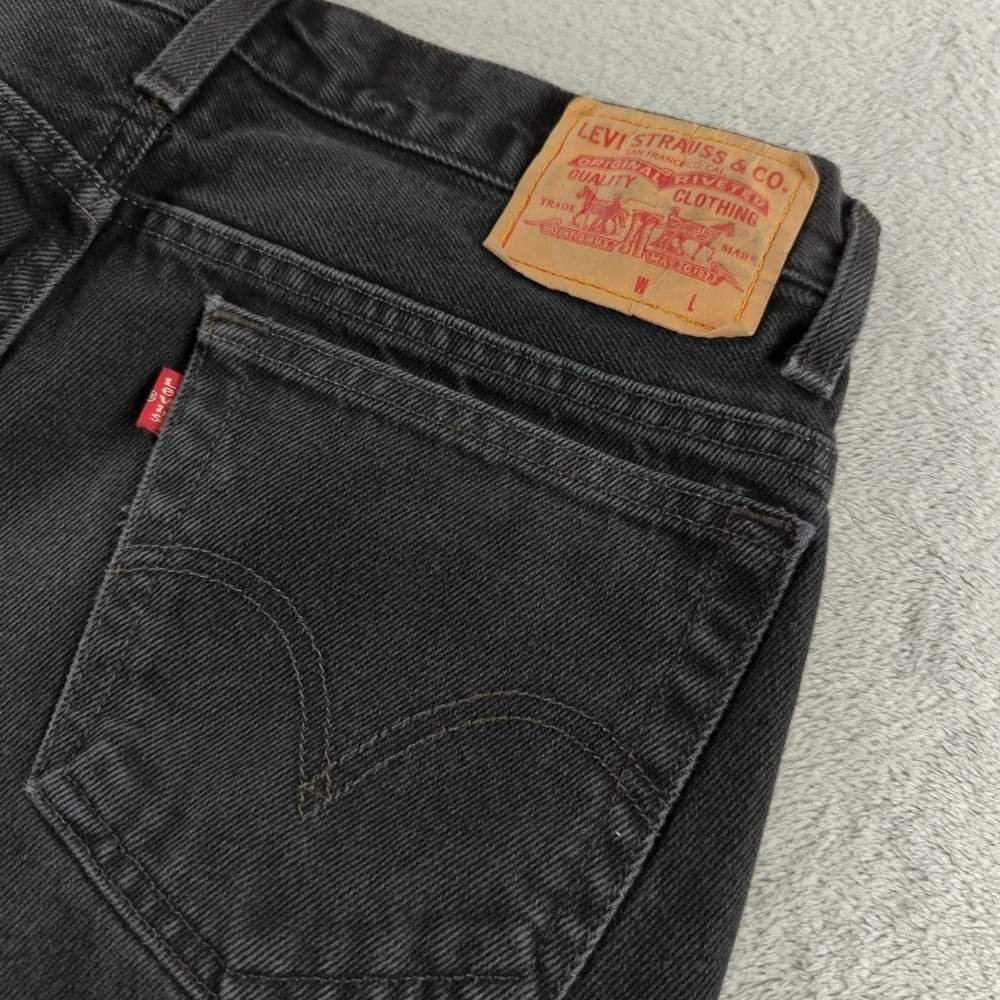Vintage Levis Jeans 34x34 (Fits 32x30) Black Slim Straight Denim Pants Y2K EUC - Picture 3 of 12